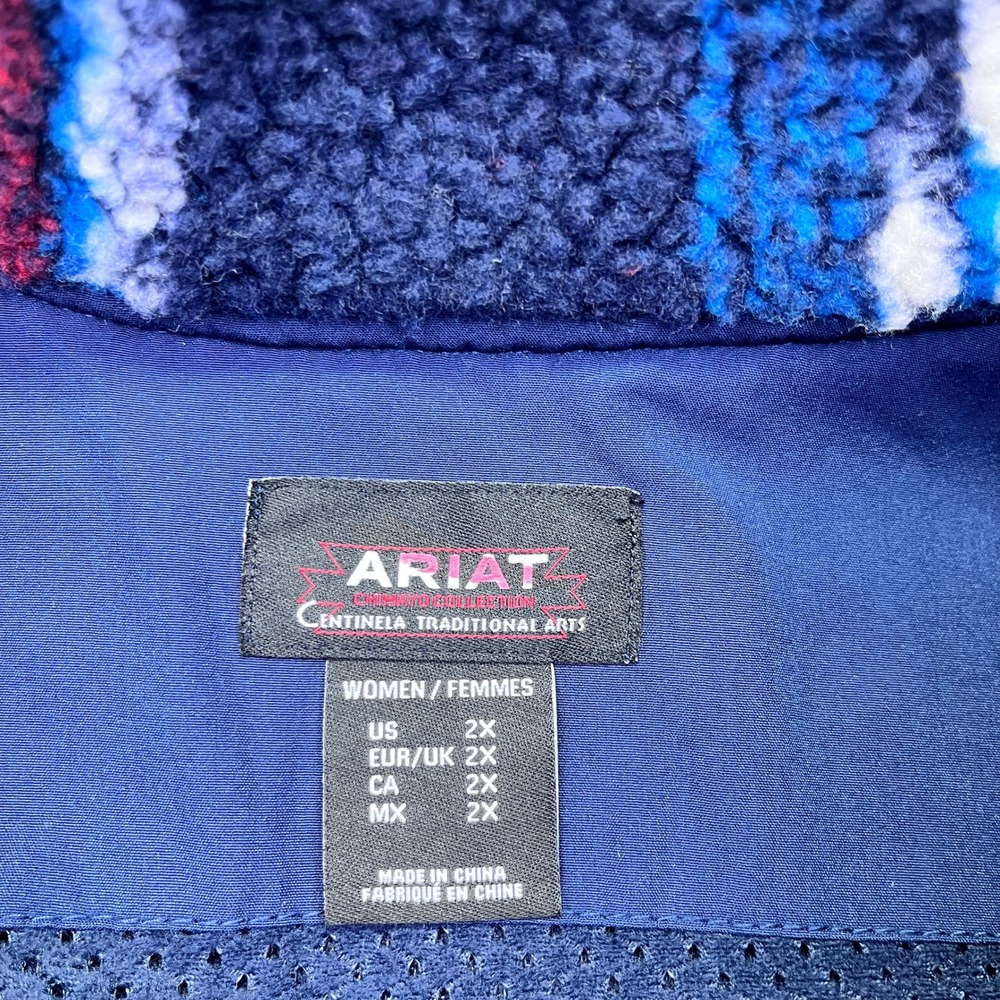 Ariat Centinela Traditional Arts Women 2X Aztec Fleece‎ Full Zip Jacket Western - Picture 5 of 9